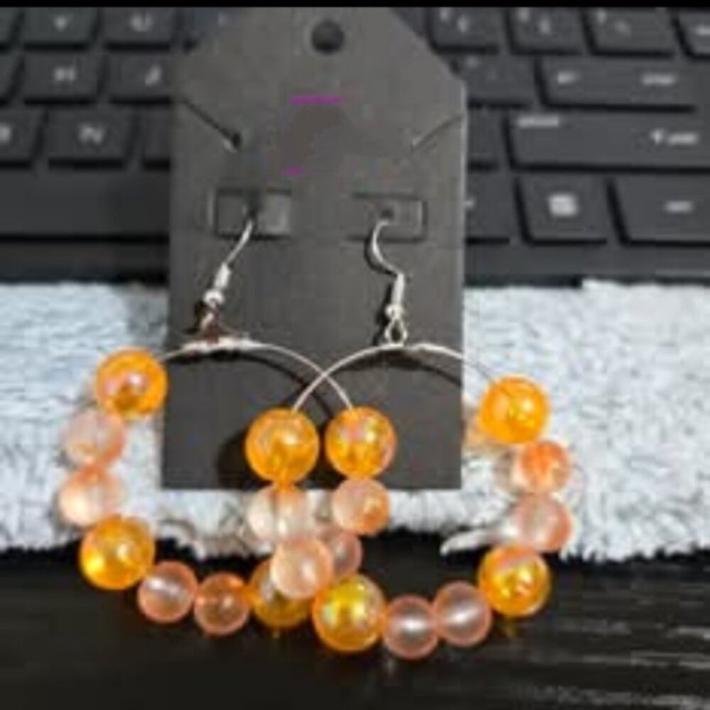 Handmade Hoop Beaded Earrings